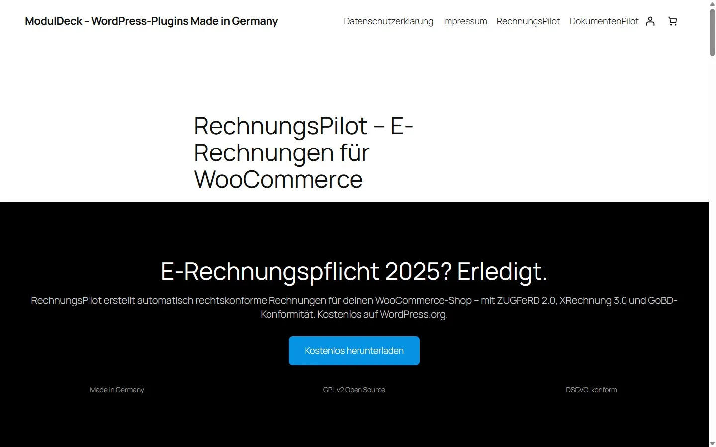 Startseite von moduldeck.de