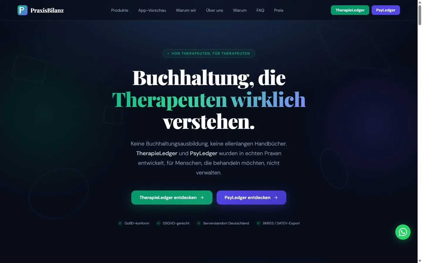 Startseite von praxisbilanz.de